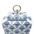 Potiche Decorativo Porcelana Branco e Azul 20x11x43cm 60451 Bon Gourmet
