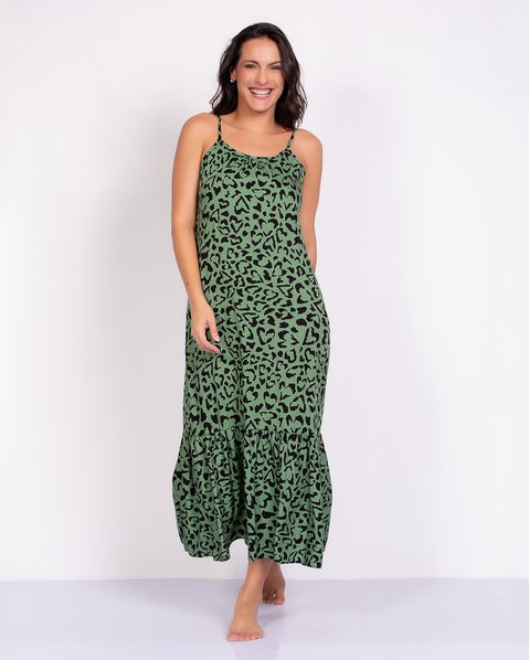 Vestido midi borboleta de sales onça