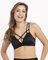 Top Fitness Strappy Bra Alças Finas e Bojo Removível Preto Atlétika