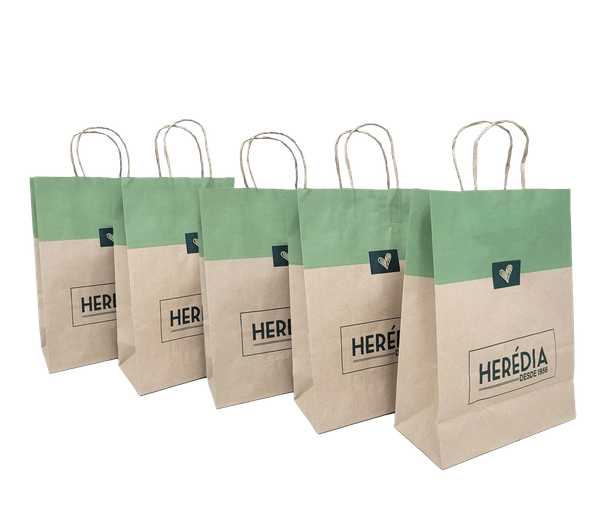 Kit Sacolas Kraft Herédia Grande - 5 Produtos