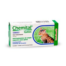 Vermífugo Chemital® Gatos - Chemitec | 4 comprimidos