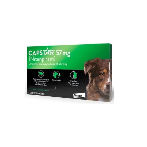 Capstar 57mg 11 kg a 57kg Elanco Contra bicheiras e pulgas Loja Agropecuária