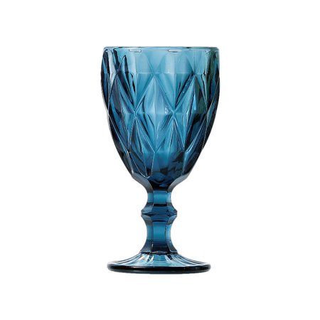 Taça de Água de Vidro Diamond 310ml Azul 6502 Lyor