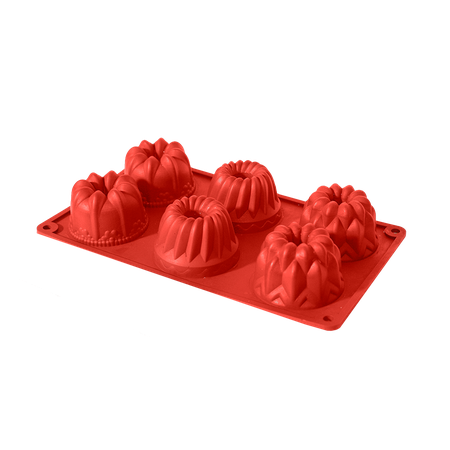 Forma Porções Silicone Alegrette com 6 Cavidades Vermelha 29,5x17,3cm 420018 Cimapi