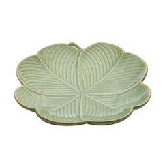 Folha Decorativa de Cerâmica Banana Leaf Verde 27x5x26,5x5cm Lyor 4314