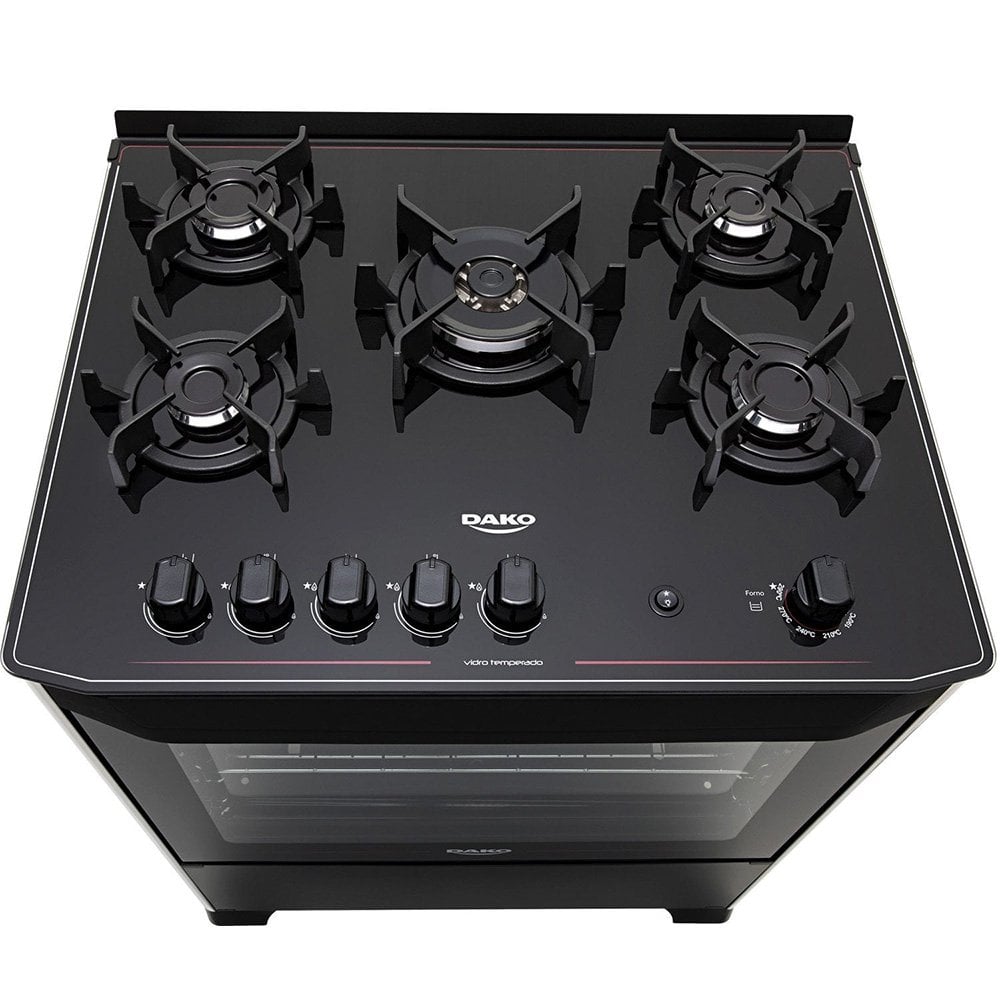 Fogão Dako Magister 5 Bocas Com Acendimento Automático Preto Lojas Edmil