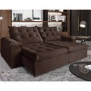 Sofá Retrátil e Reclinável 2 Lugares 2,90m Suede Marrom Maceió Bonato