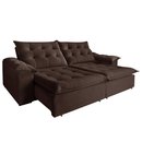 Sofá Retrátil e Reclinável 2 Lugares 2,90m Suede Marrom Maceió Bonato