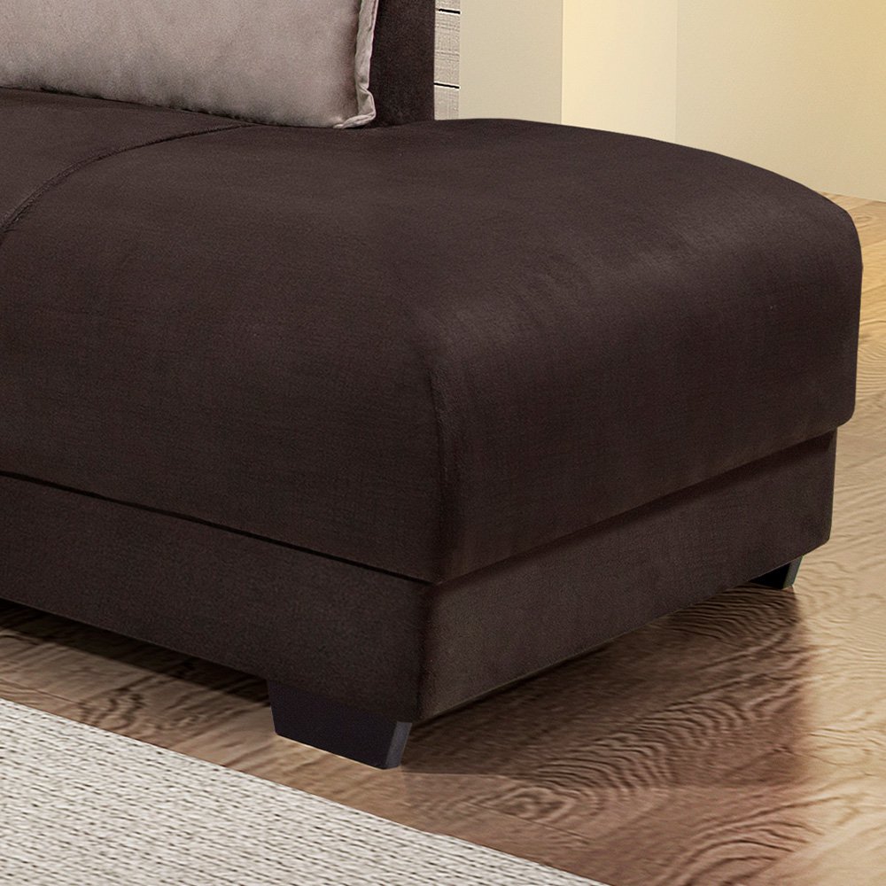 Sofá de Canto 3 e 3 lugares Suede Guarujá Edmil Castor Lojas Edmil