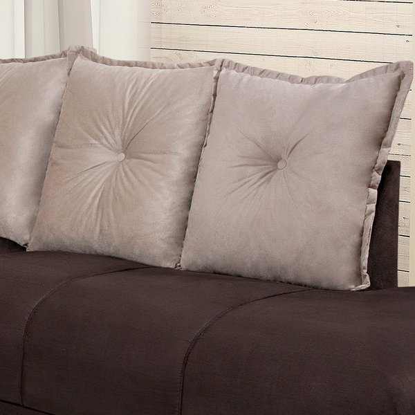 Sofá de Canto 3 e 3 lugares Suede Guarujá Edmil Castor Lojas Edmil