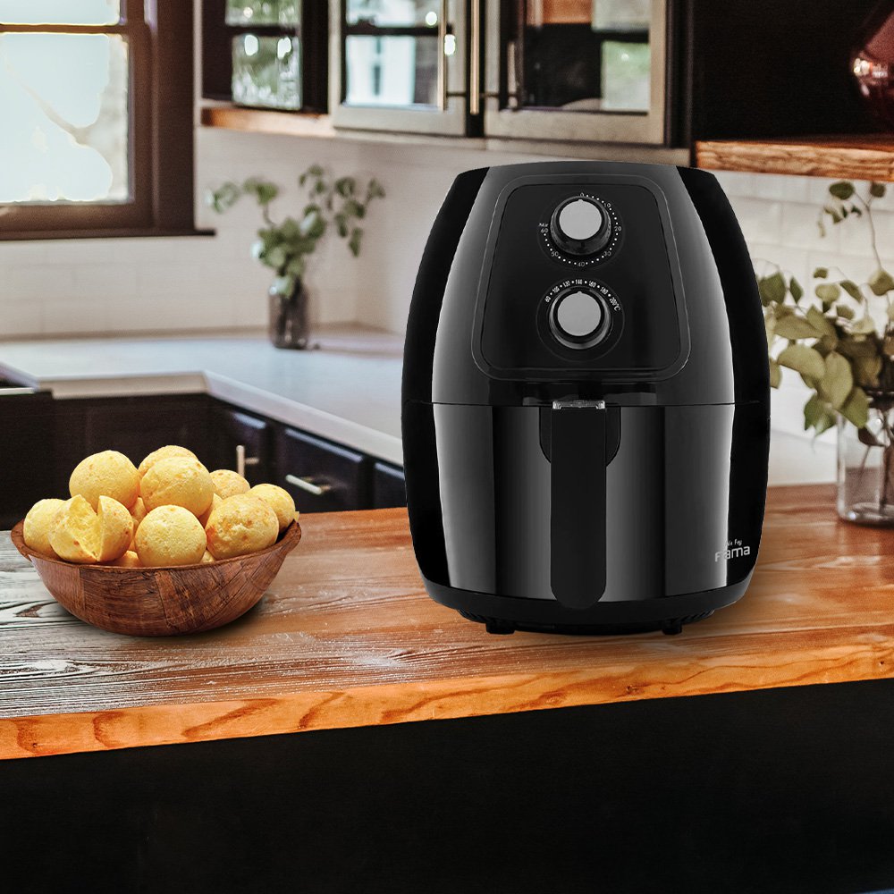 Fritadeira Elétrica Air Fryer 4 Litros 1500W Fama Preta Lojas Edmil