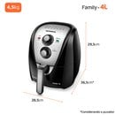 Fritadeira Elétrica Air Fryer Com 4 Litros e 1500W AFN40BI Mondial Preta e Inox