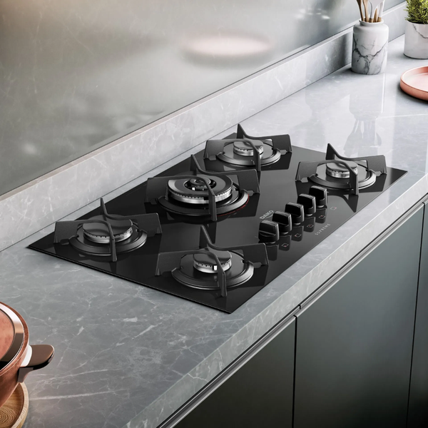 Cooktop Dako Supreme 5 Bocas Com Tripla Chama Preto Lojas Edmil