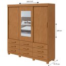 Guarda Roupa Casal Com Pés Amêndoa Anne Lopas