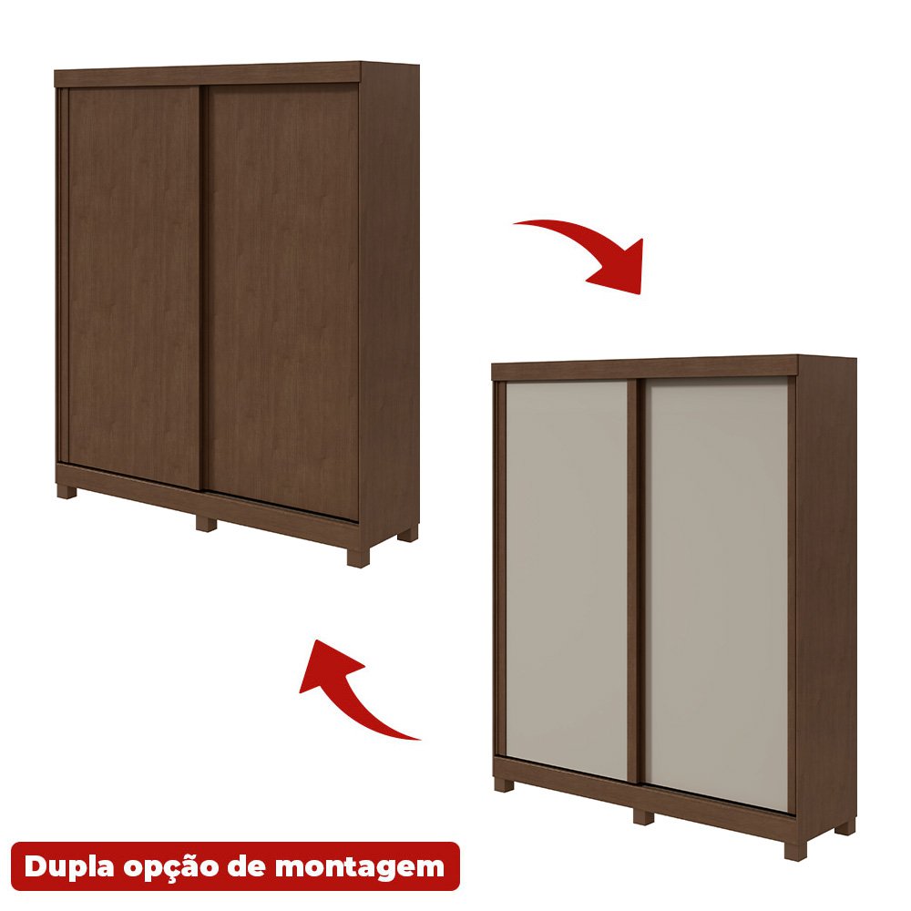 Guarda Roupa Solteiro 2 Portas Zeine Lopas Imbuia Lojas Edmil