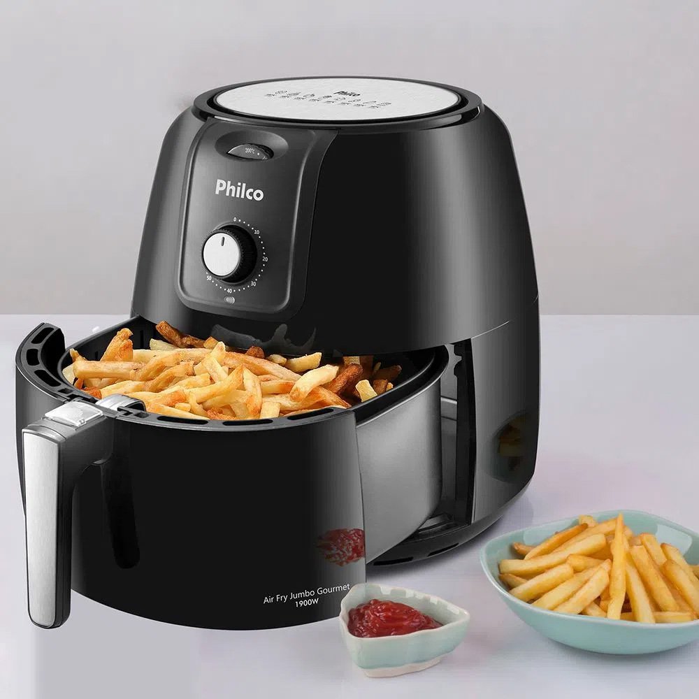 Fritadeira Elétrica Air Fryer Philco Jumbo Gourmet PFR13 Preto Lojas