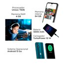 Smartphone Motorola Moto E13 64GB Android 13 RAM 4GB Tela de 6,5" HD+ Verde