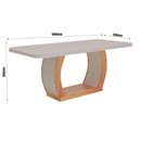 Mesa de Jantar Tampo MDF e Vidro 1,80m x 0,90m Naturale Off White Olimpic Bom Pastor