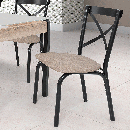 Conjunto de Mesa Com 6 Cadeiras Para Cozinha Tampo Retangular Vidro Karina Ciplafe Preto