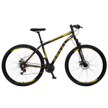 Bicicleta Colli Athena Aro-29 Com Freio a Disco e 21 Marchas Preto e Amarelo