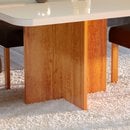 Mesa de Jantar Tampo MDF e Vidro 1,0m x 1,0m Naturalle Roma Bom Pastor