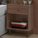 Cabeceira para Cama box Casal em MDP e MDF Estofada Com Dois Criado Mudos Imbuia Naturalle Stillus Lopas