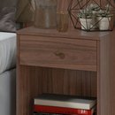 Cabeceira para Cama box Casal em MDP e MDF Estofada Com Dois Criado Mudos Imbuia Naturalle Stillus Lopas