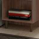 Cabeceira para Cama box Casal em MDP e MDF Estofada Com Dois Criado Mudos Imbuia Naturalle Stillus Lopas