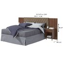 Cabeceira para Cama box Casal em MDP e MDF Estofada Com Dois Criado Mudos Imbuia Naturalle Stillus Lopas