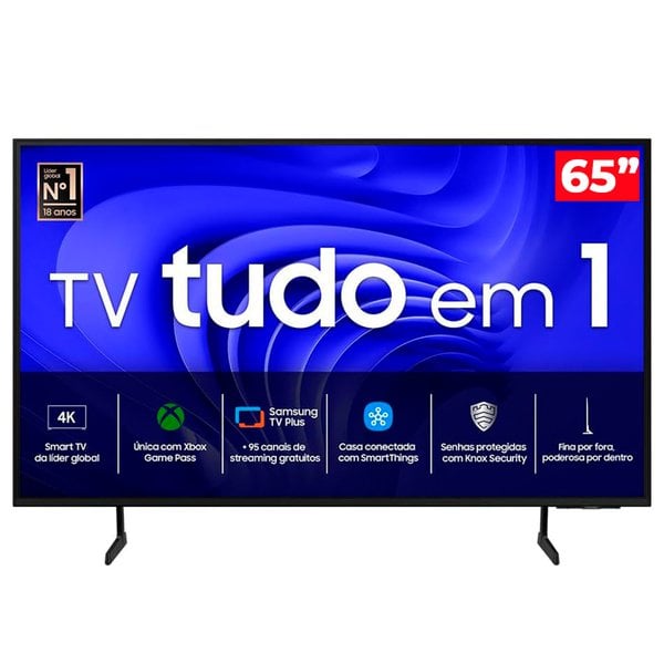 Smart TV Samsung 65" UHD 4K 65DU7700 com Xbox Game Pass, IA Energy Mode, Alexa built in