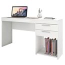 Mesa Escrivaninha de Escritório Para Computador Com 2 Gavetas e Nicho Branco Office Notável