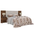 Cabeceira para Cama box Casal em MDP e MDF Estofada Com Dois Criado Mudos Jacarandá Toscana Robel