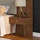 Cabeceira para Cama box Casal em MDP e MDF Estofada Com Dois Criado Mudos Jacarandá Toscana Robel