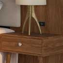 Cabeceira para Cama box Casal em MDP e MDF Estofada Com Dois Criado Mudos Jacarandá Toscana Robel