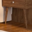 Cabeceira para Cama box Casal em MDP e MDF Estofada Com Dois Criado Mudos Jacarandá Toscana Robel