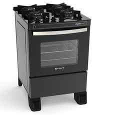 Fogão Atlas Agile Glass 4 Bocas Acendimento Automático - Preto