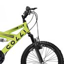 Bicicleta Colli GPS Aro-20 Com Dupla Suspensão, 36 Raias e 21 Marchas - Amarelo