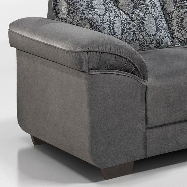 Sofá de Canto 3 e 3 lugares Suede Guarujá Edmil Cinza Lojas Edmil