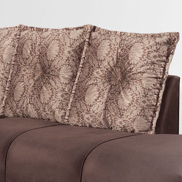 Sofá de Canto 3 e 3 lugares Suede Guarujá Edmil Marrom Lojas Edmil