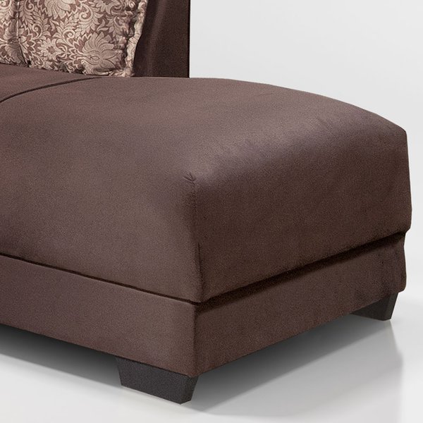 Sofá de Canto 3 e 3 lugares Suede Guarujá Edmil Marrom Lojas Edmil