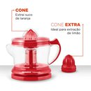 Espremedor de Frutas E-23 Mondial Com Cone Extra e Jarra 1,25 Litros - Vermelho