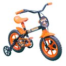 Bicicleta Infantil Track Arco Íris Aro-12 Com Rodas de Apoio e Capa Corrente - Preto e Laranja