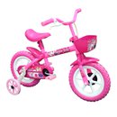 Bicicleta Infantil Track Arco Íris Aro-12 Com Rodas de Apoio e Cestinha - Rosa