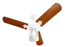 Ventilador de Teto Venti-Delta 3 Pás com Lustre  - Mogno/Branco