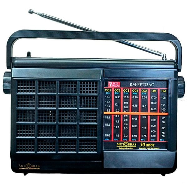 Rádio Portátil Motobras PFT73 7 Faixas Bivolt Preto