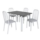 Conjunto de Mesa Com 4 Cadeiras Para Cozinha Tampo Retangular e Granito 1,20m Branco Sofia Ciplafe