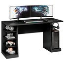 Mesa Gamer Para Computador Escrivaninha Com 4 Prateleiras e Suporte Para Fone de Ouvido NT2020 Notável Preto