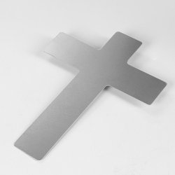 Cruz Crucifixo para Decoração em Inox 21x16cm com Dupla Face