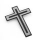 Cruz Crucifixo para Decoração Inox e Aço Preto Fosco 35x25cm