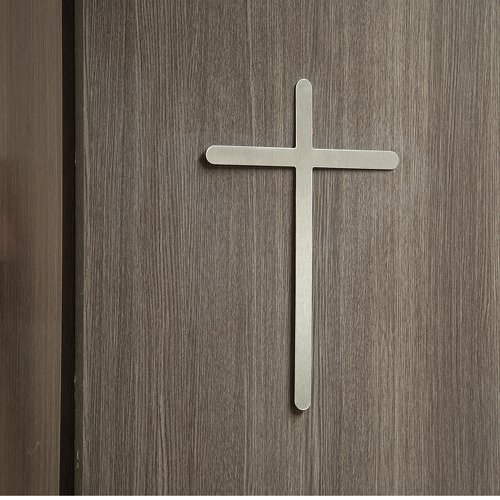 Cruz Crucifixo Slim em Inox 28,5x19cm com Dupla Face - Decoração